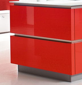 Hoogglans Keuken Rood Detail